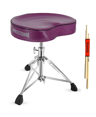 5 Core Drum Throne Padded Guitar Stool Saddle Drummer Seat for Adults & Kids
