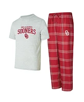 Concepts Sport Men's Crimson/Gray Oklahoma Sooners T-Shirt Pants Sleep Set