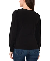 Sam & Jess Women's Surplice-Neck Long-Sleeve Wrap Top