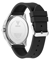 Guess Men's Analog Black Silicone Watch, 44mm