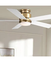 Casa Vieja 52" Grand Palm Soft Brass Led Damp Rated Hugger Fan