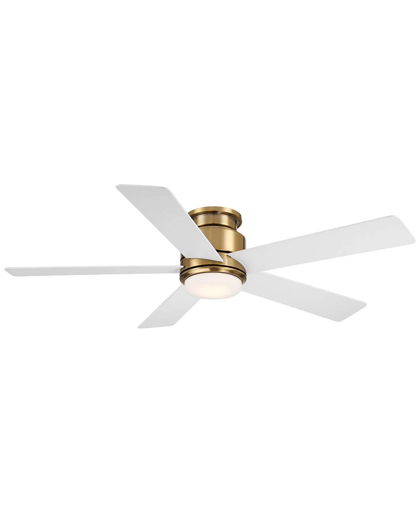 Casa Vieja 52" Grand Palm Soft Brass Led Damp Rated Hugger Fan