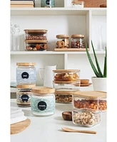 Bormioli Rocco Giara 25.25-Oz. Glass Jar & Bamboo Lid, Set of 6