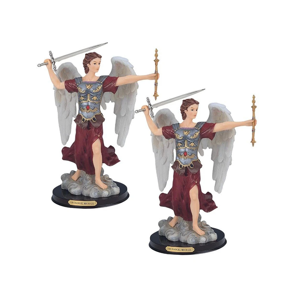 Fc Design "2-pc Set" 12"H Archangel Michael Statue Saint Michael The Strongest Angel Holy Figurine Statue Ornament Home Room Office Decor and Perfect