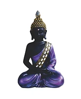 Fc Design "2-pc Set" 11.25"H Purple and Black Buddha in Meditation Figurine Statue Ornament Home Room Office Decor and Perfect Ideas for Housewarming,