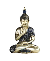 Fc Design "2-pc Set" 11.25"H Teaching Buddha in Blue and Gold Figurine Statue Ornament Home Room Office Decor and Perfect Ideas for Housewarming, Holi