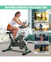 Gymax Stationary Exercise Bike Cycling Bike W/33Lbs Flywheel Home Fitness Gym Cardio