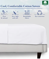 Luxury Flat Sheet Only - 400 Thread Count 100% Cotton Sateen, Soft