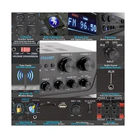 Pyle Bluetooth Home Audio Amplifier, 4-Ch. Audio Source Stereo Receiver System with Fm Radio, MP3/Usb/Sd/Aux Playback (500W Max)