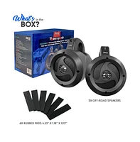 Pyle 4” Waterproof Off-Road Speakers, 900W, Compact Power Sport System (Pair)