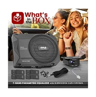 Pyle 10” 900W Slim Active Car Subwoofer, Low-Profile, Under-Seat Installation