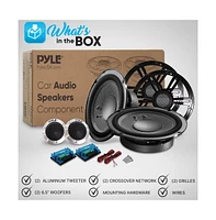 Pyle 6.5" Three-Way Component Car Speaker System Kit