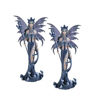 Fc Design "2-pc Set" 10"H Water Fairy in Blue Figurine Statue Ornament Home Room Office Decor and Perfect Ideas for Housewarming, Holidays and Birthda