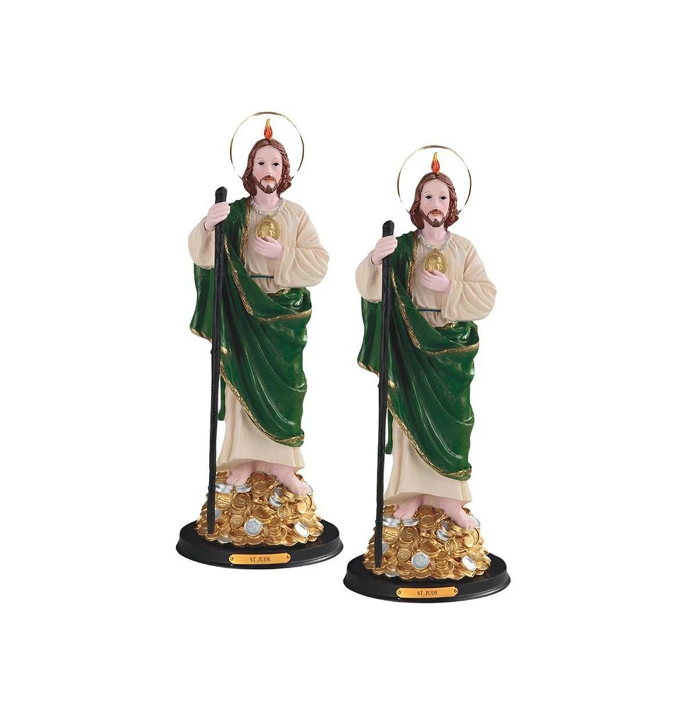 Fc Design "2-pc Set" 12"H Wealth Saint Jude Standing on Money Statue Holy Figurine Statue Ornament Home Room Office Decor and Perfect Ideas for Housew