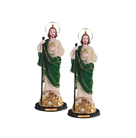 Fc Design "2-pc Set" 12"H Wealth Saint Jude Standing on Money Statue Holy Figurine Statue Ornament Home Room Office Decor and Perfect Ideas for Housew