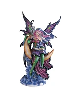 Fc Design "2-pc Set" 12"H Purple Fairy on The Moon Figurine Statue Ornament Home Room Office Decor and Perfect Ideas for Housewarming, Holidays and Bi