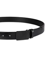 Alfani Men's Dress Casual Matte Black Plaque Buckle Belt