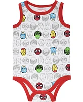 Avengers Baby Boys Marvel Spider-Man Iron Man Captain America 5 Pack Bodysuits Newborn to