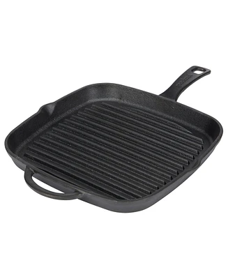 GoodCook Pre-Seasoned Cast Iron 11" Grill Pan