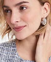 Macy's Silver-Tone Textured Medium Hoop Earrings, 1.3"
