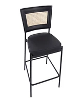 Lumisource 36" Metal and Rattan Tania Contemporary Counter Stool, Set of 2