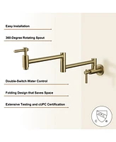 Casainc Contemporary Wall Mount Swing Arm Folding Pot Filler Kitchen Faucet