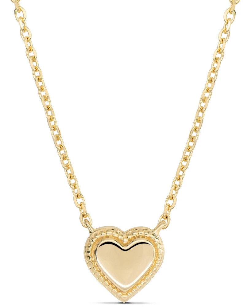 Devata Sweet Heart Chain Necklace in 14K Gold, 16 in adj to 18 in, approx. 3.9 grams.