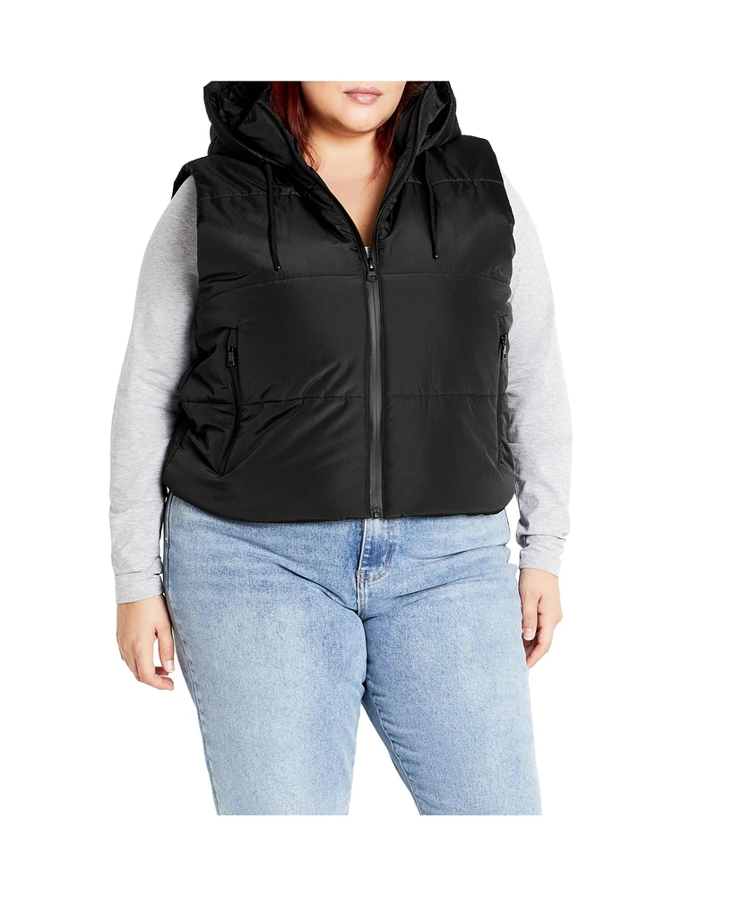 City Chic Plus Ava Puffer Vest