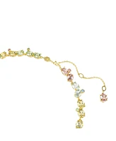 Swarovski Gema Gold-Tone Plated Mixed Cuts, Multicolored Tennis Necklace