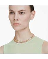 Swarovski Gema Gold-Tone Plated Mixed Cuts, Multicolored Tennis Necklace