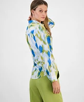 Bar Iii Women's Watercolor-Print Blouse, Exclusively at Macy's