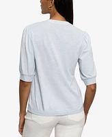 Sanctuary Women's Mixed-Media Button-Front Tee