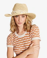 Steve Madden Embellished Braided Rope Panama Hat