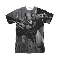 Batman Men's Grey Race Short Sleeve Adult Poly Crew Tee / T-Shirt