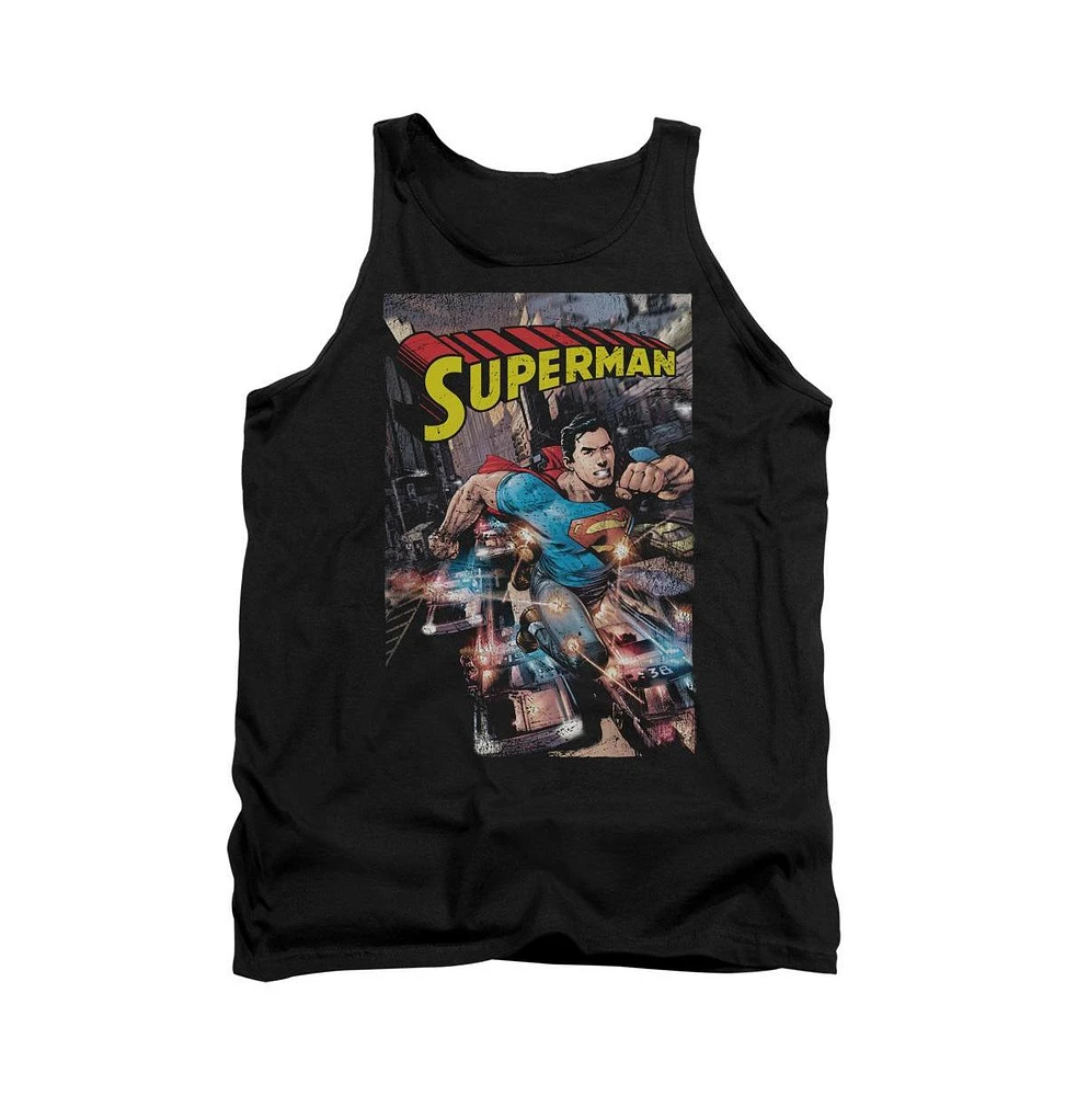 Superman Men's Action One Adult Tank Top