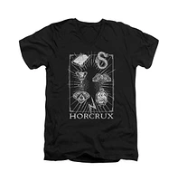 Harry Potter Mens Horcrux Symbols Short Sleeve Adult V Neck Premium Cotton Tee / T-Shirt