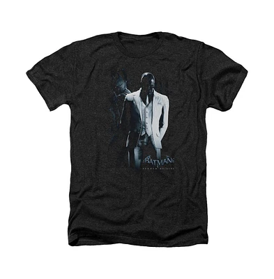 Batman Men's Arkham Origins Black Mask Adult Heather Tee / T-Shirt