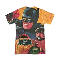 Batman Men's Classic Tv Lets Go (Front/Back Print) Short Sleeve Adult Poly Crew Tee / T-Shirt