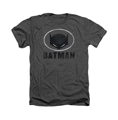 Batman Mens Mask Oval Adult Heather Tee / T-Shirt