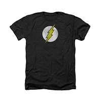 Flash Men's Dc Comics Logo Distressed Adult Heather Tee / T-Shirt