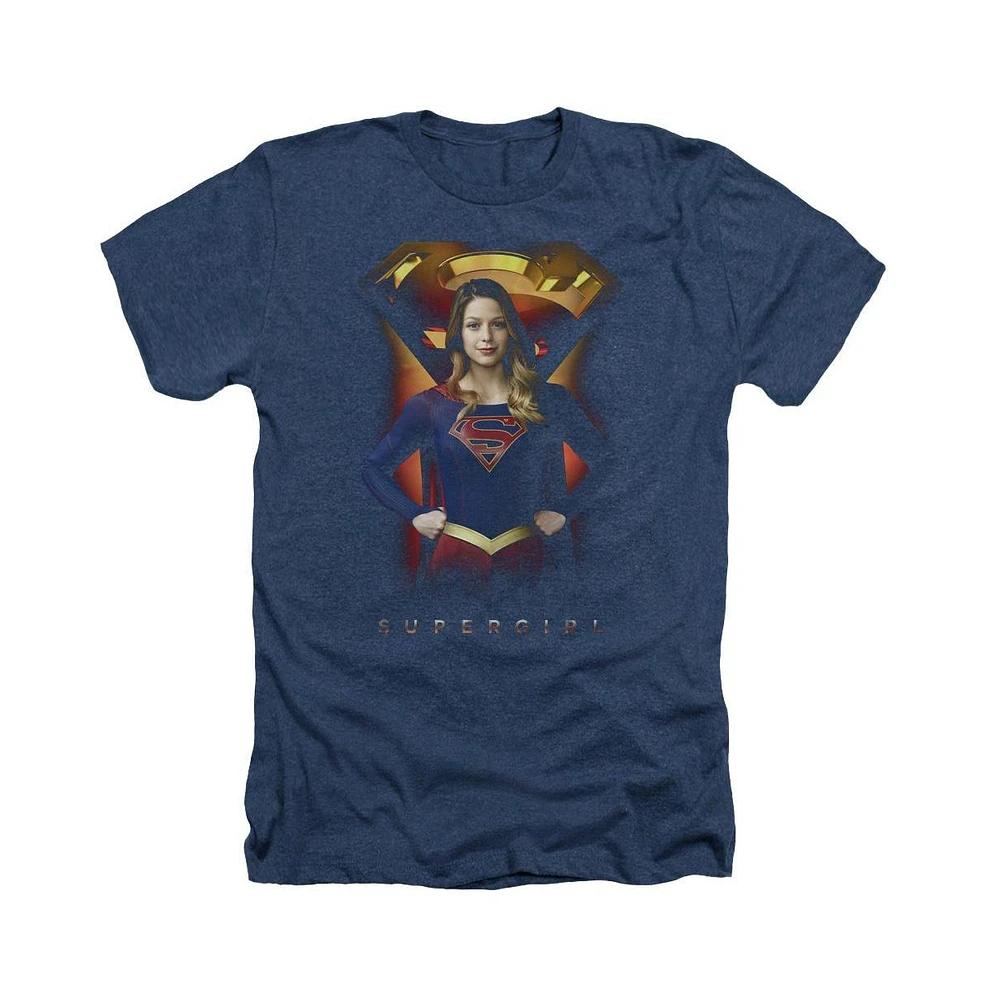 Supergirl Men's Standing Symbol Adult Heather Tee / T-Shirt