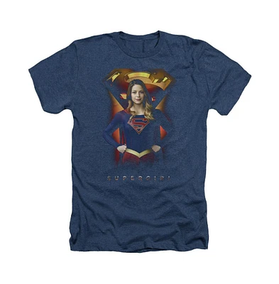 Supergirl Men's Standing Symbol Adult Heather Tee / T-Shirt