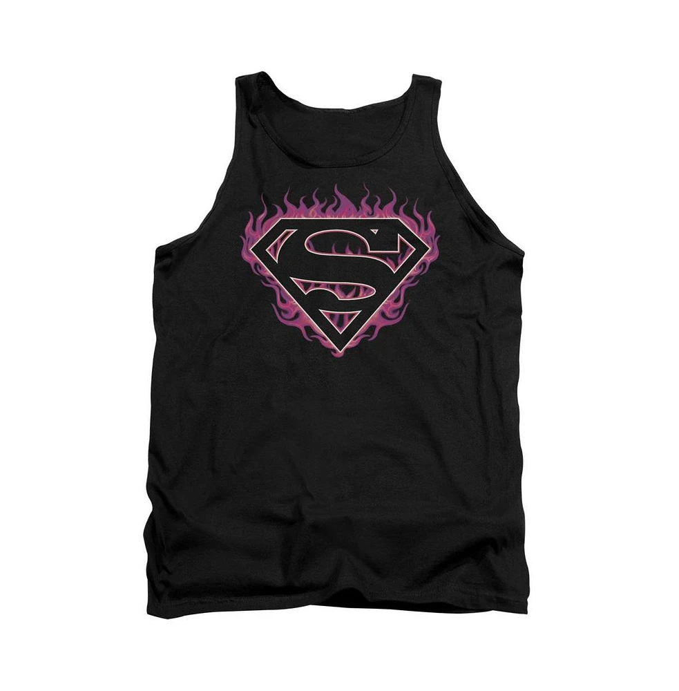 Superman Men's Fuchsia Flames Adult Tank Top