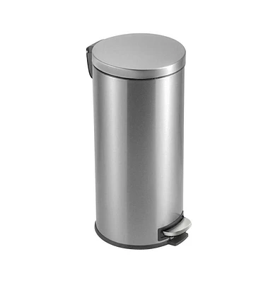 Slickblue 8-Gallon Round Stainless Steel Step Trash Can for Kitchen, Bathroom, and Home Office