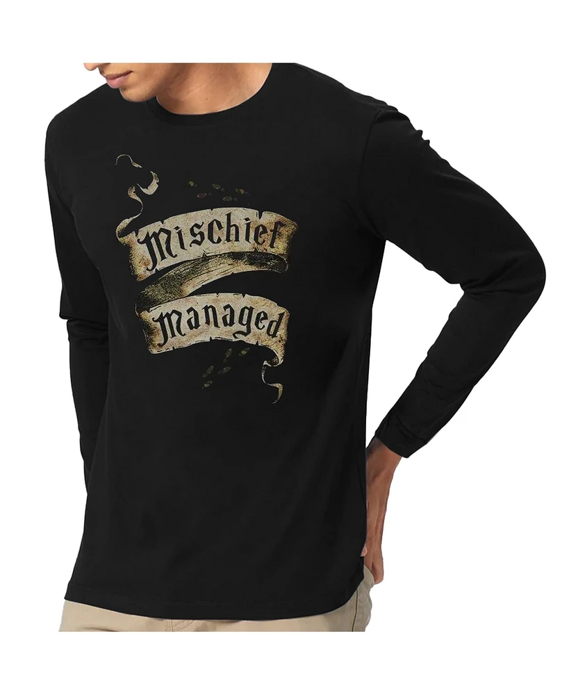 Harry Potter Men's Mischief Managed Long Sleeve Adult Tee / T-Shirt