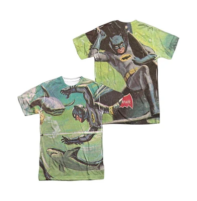 Batman Men's Classic Tv Underwater (Front/Back Print) Short Sleeve Adult Poly Crew Tee / T-Shirt