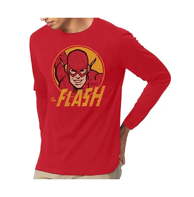 Flash Men's Dc Comics Circle Long Sleeve Adult Tee / T-Shirt