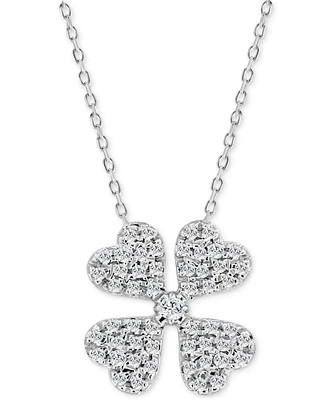 Diamond Four Leaf Clover Pendant Necklace (1/10 ct. t.w.) in 10k White Gold