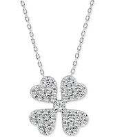 Diamond Four Leaf Clover Pendant Necklace (1/10 ct. t.w.) in 10k White Gold