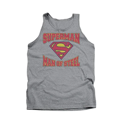 Superman Men's Man Of Steel Jersey Adult Tank Top